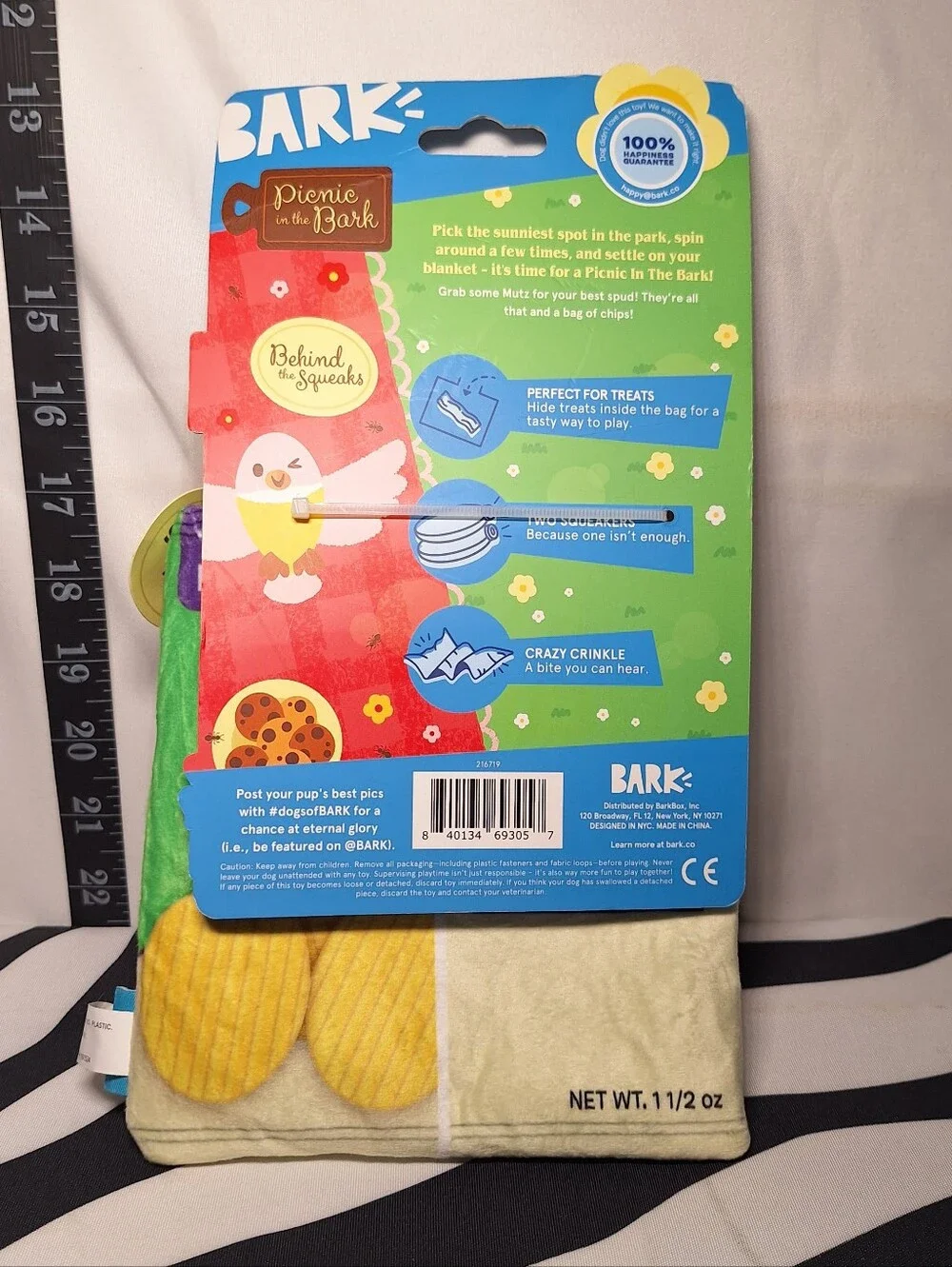 NWT Bark Mutts Garlick Chips Dog Toy XS-S